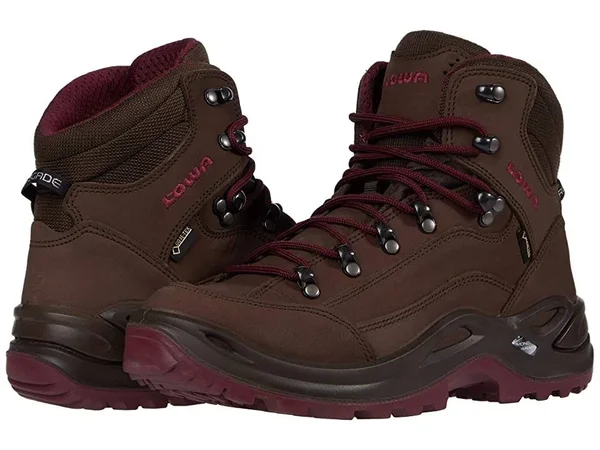 Lowa Women's Renegade GTX Mid, Espresso/Berry, Wide, 9.5