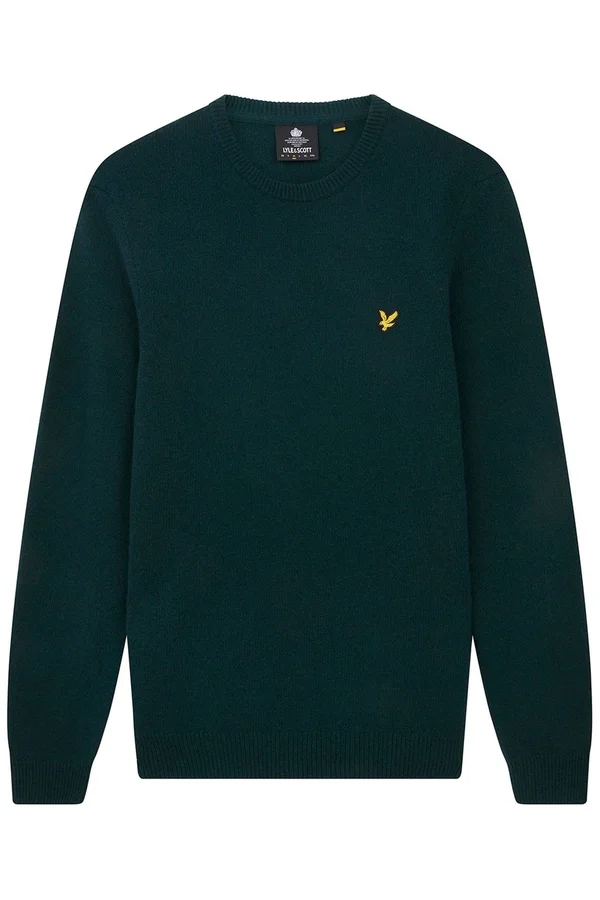Lyle and Scott Crew Neck Merino Knit Jumper Green