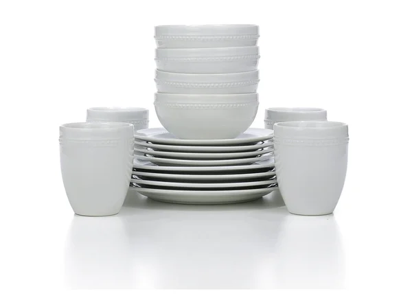 Threshold 16-Piece Round Beaded Dinnerware Set, White