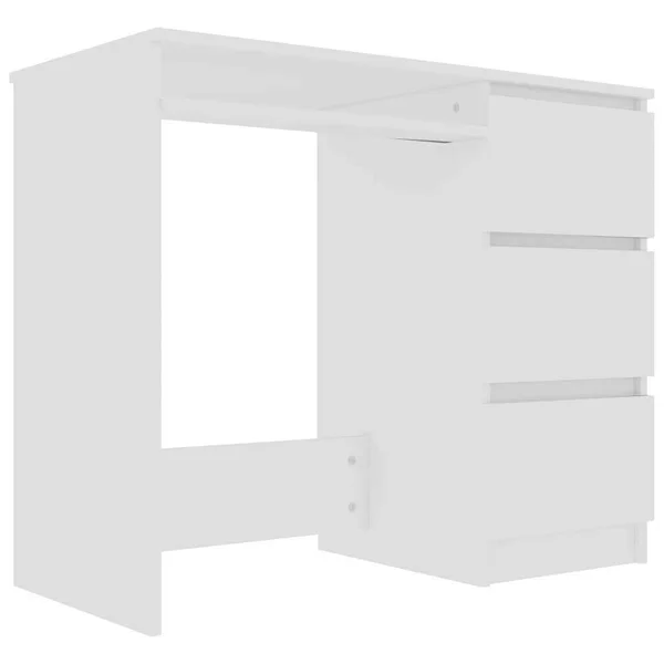 vidaXL Desk White 35.4x22x17.7x22x29.9x22 Chipboard, 801373