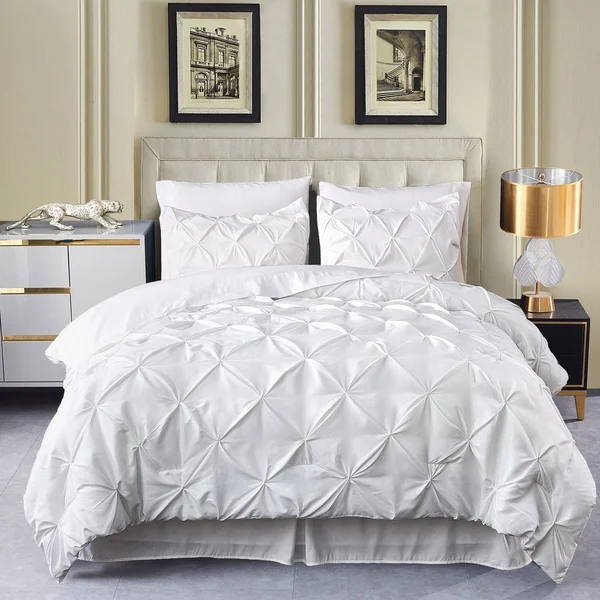 6/8 Piece Pintuck Comforter Set T/Q/K/Cal King - White - Queen