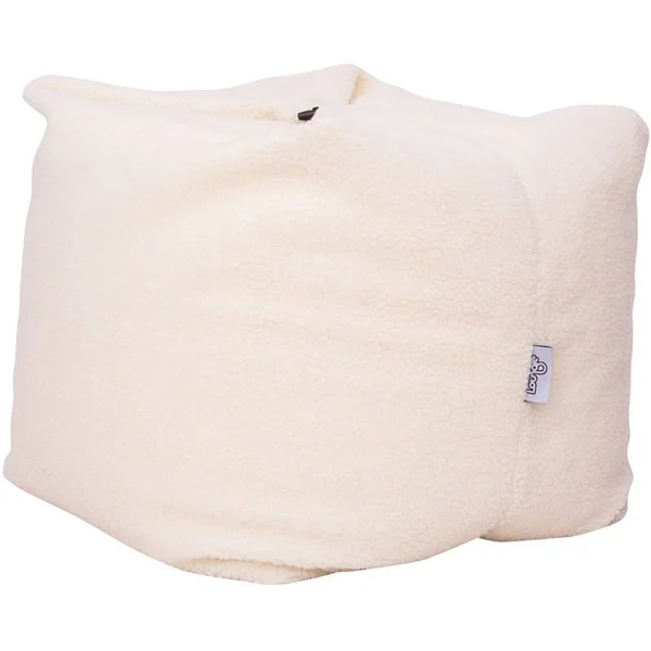 Magic Pouf Cream White Beanbag Sherpa 3 in 1 Ottoman Chair Pillow