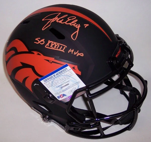 Creative Sports AFSRDBE-ELWAY-MVP-PSA John Elway Autographed Hand Signed Denver Broncos Eclipse Speed Full Size Helmet - PSA u00