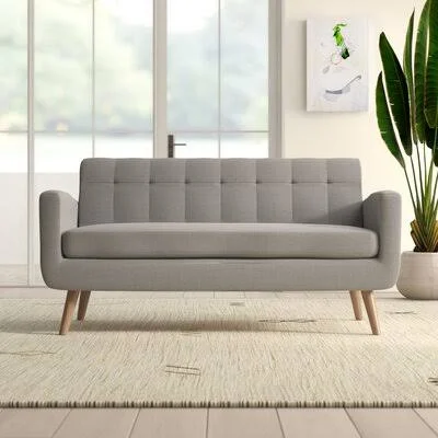 Valmy 65.5x22 Square Arm Sofa Langley Street Fabric: Dove Gray 100% Polyester