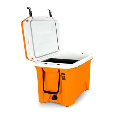Camco 51747 Currituck Tangerine and White 50 Quart Cooler - Rugged Exterior Made for Camping - Hunting, Fishing and Tailgating