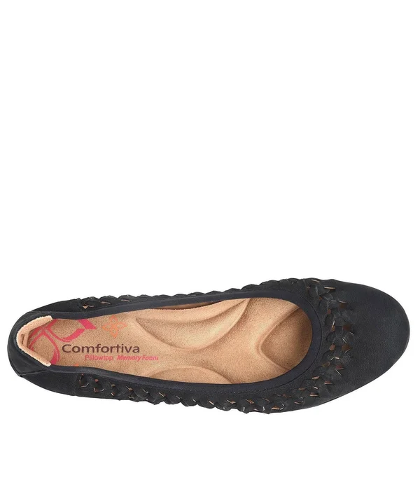Women's Comfortiva Marilu Flat, Size 7 W - Black