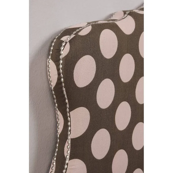 Home Fare Dana Full Upholstered Fabric Headboard with Pink Polka Dots