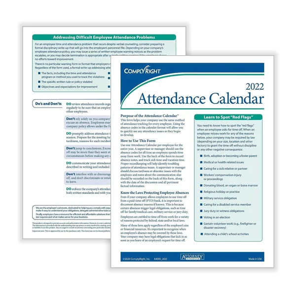 ComplyRight 2022 Attendance Tracking Kit