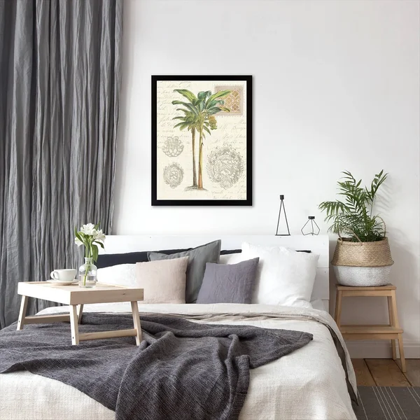 Americanflat Vintage Palm Study I by Wild Apple Portfolio Black Framed Print 11x14