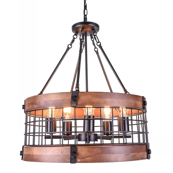Oaks Decor Modern Wood Chandelier 5-Light Antique Modern/Contemporary Cage Chandelier, MC1007
