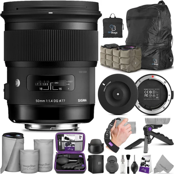 Sigma 50mm F1.4 Art DG HSM Lens for Canon Dslr Cameras w/ Sigma USB Dock & Advanced Photo and Travel Bundle