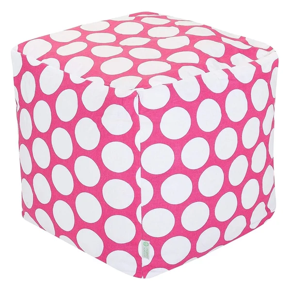 Majestic Home Goods Red Hot Large Polka Dot Cube, Small