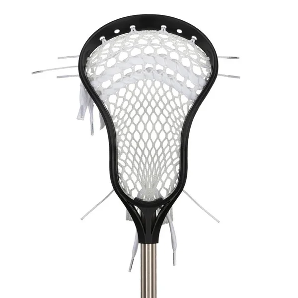 StringKing Complete Jr Lacrosse Stick, Black/Nickel