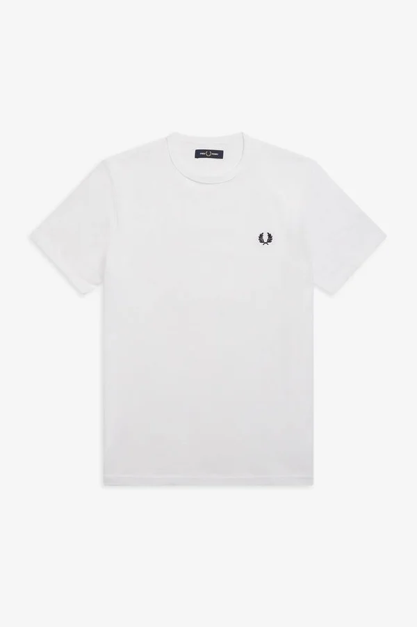 Fred Perry Ringer T Shirt White