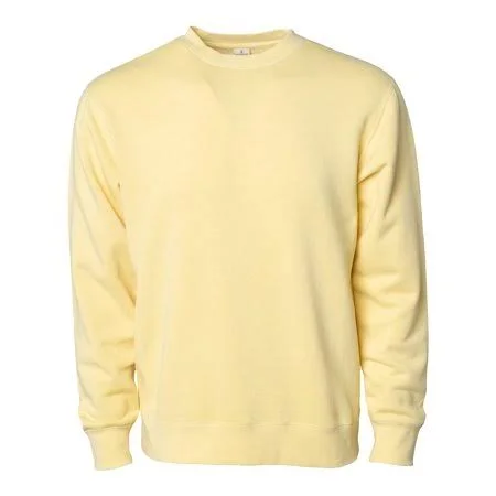 Independent Trading Co. Fleece Unisex Pigment Dyed Crew Neck PRM3500 - Men's, Size: 2XL, Yellow