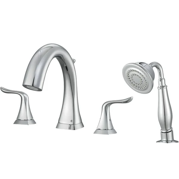 Ancona AN-4532 Scarlett Double Handle Deck Mounted Roman Tub Faucet with Handshower Finish: Chrome