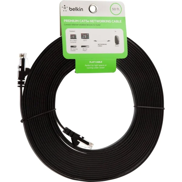 Belkin Patch cable - CAT 5e - UTP 50 ft - Black