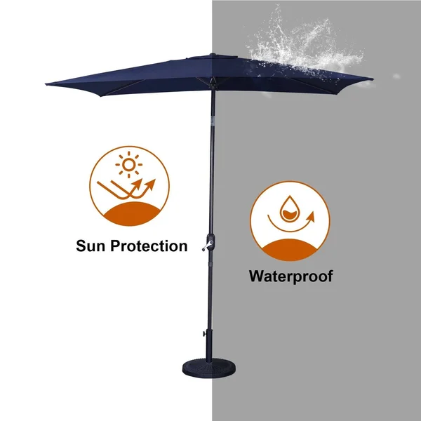 Bonosuki 10 x 6.5-Ft. Rectangular Patio Umbrella - Navy Blue