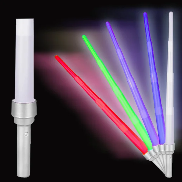 LED Assorted Colors Glow in The Dark Light Up Kids Light Sabers (12 Pack) Bulk