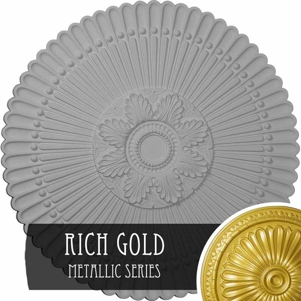 30x22OD x 1 1/4x22P Nexus Ceiling Medallion (Fits Canopies Up to 2 3/4x22) - Hand-Painted Rich Gold