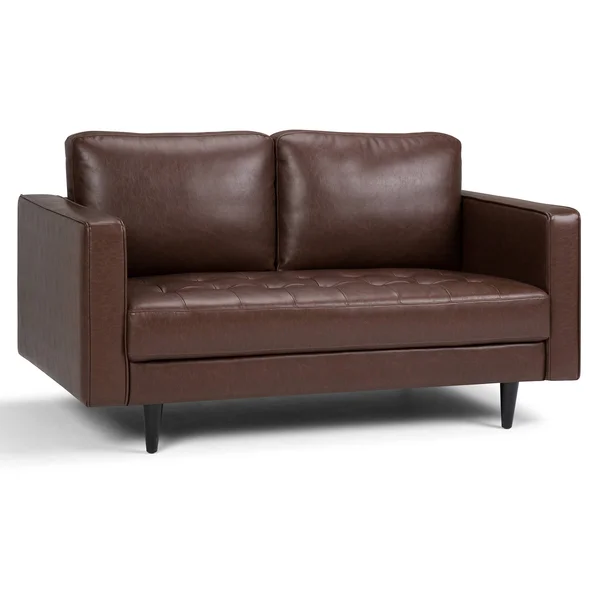 Simpli Home Blaine Loveseat - Distressed Cognac Faux Air Leather
