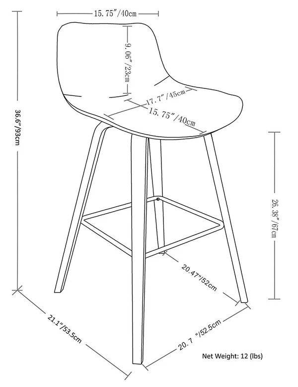 Simpli Home Randolph Bentwood Counter Height Stool - Set of 2, Natural Linen Look Fabric
