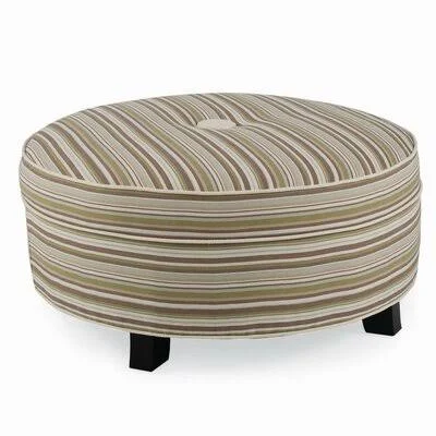 Pendelton 28x22 Tufted Round Ottoman CR Laine Tahiti Sand/Java 14x22H x 28x22W x 28x22D