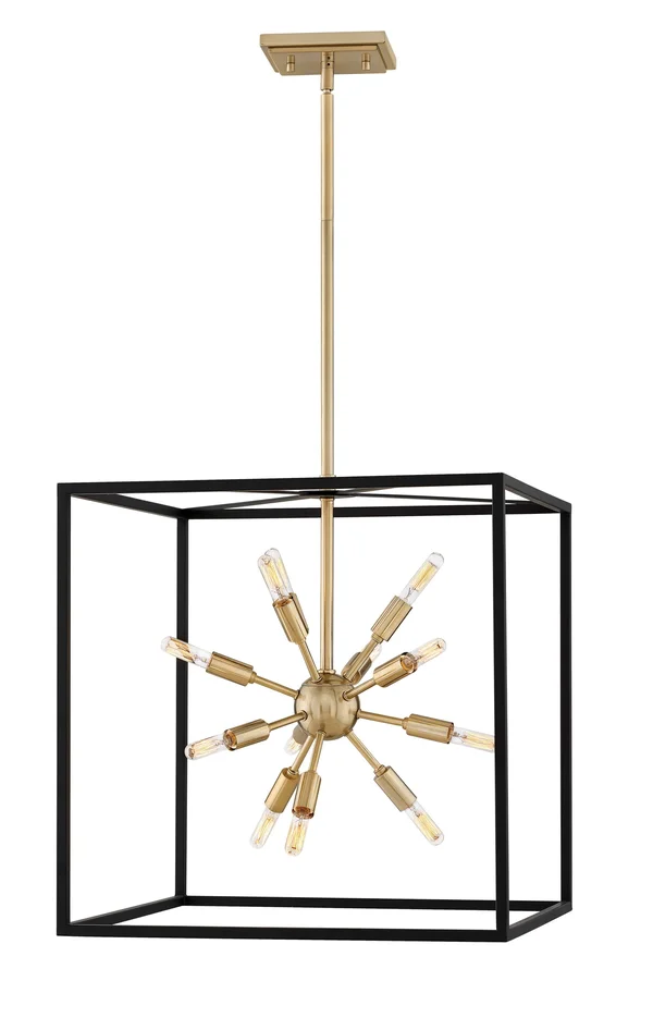Hinkley - 46314BLK - 12 Light Pendant - Aros - Black