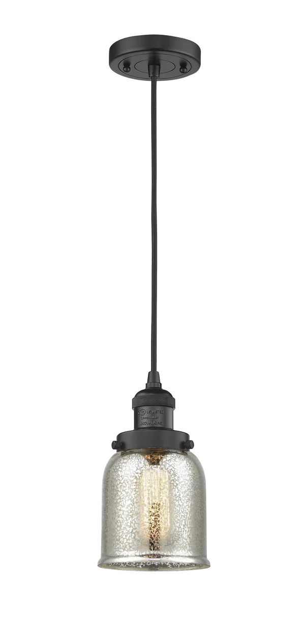 Innovations Lighting Small Bell 1 Light Mini Pendant 201C BK G58 (Black)