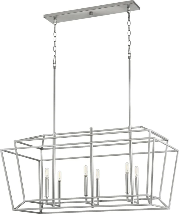 Quorum Monument 6 Light Linear, Classic Nickel - 8507-6-64, 2 x 20"