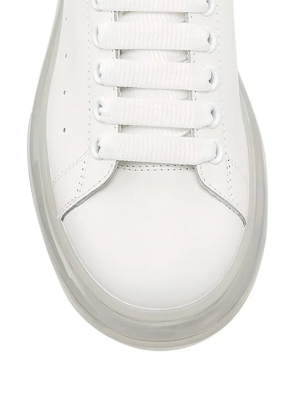 Alexander McQueen Men's Larry Fantasy Oversized Transparent-Sole Sneakers, White, Men's, 12D, Sneakers & Trainers Sneakers