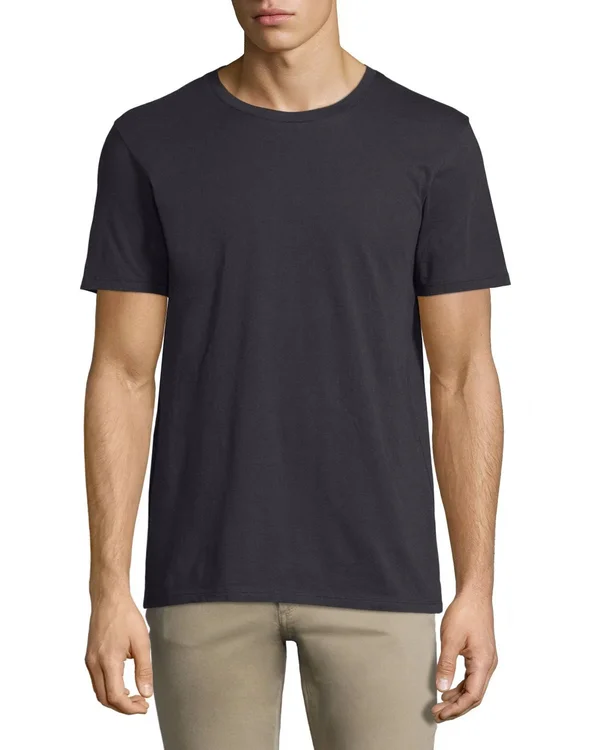 Vince Short Sleeve Pima Cotton Crew Neck Shirt - Black