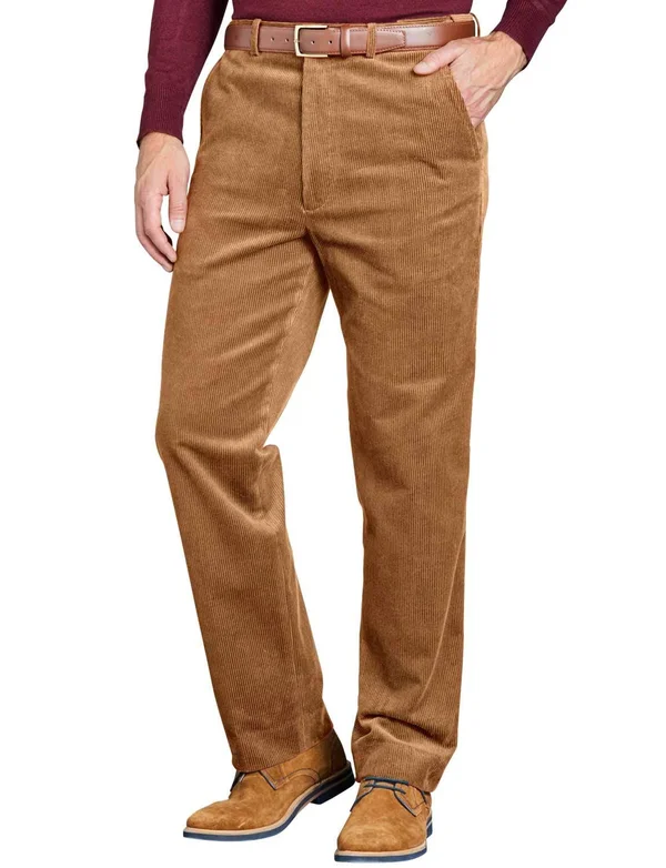 Chums - Mens, Corduroy Cotton Trouser Pants with Hidden Extra Waistband, Color