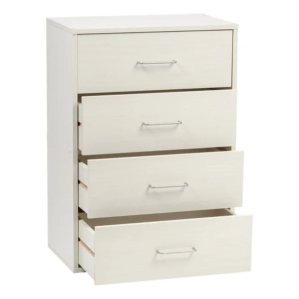 Iris 4 Drawer Wood Dresser, Off White, Collan Series