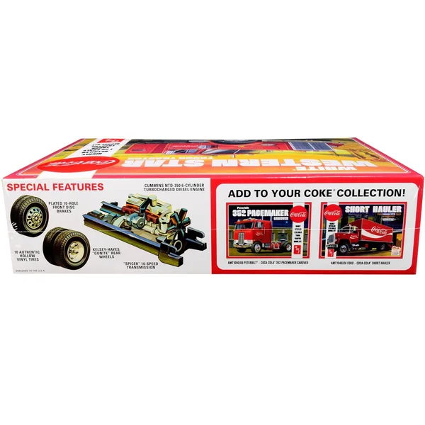 Skill 3 Model Kit White Western Star Semi Truck Tractor Coca-Cola 1/25 Scale Model by AMT