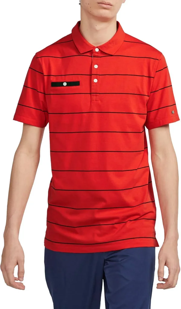 Nike Men's Stripe Player Golf Polo, Size: Small, Habanero Red