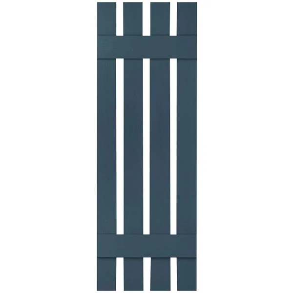 Ekena Millwork LS4C16X04700CB Lifetime Vinyl - Custom Four Board Spaced, Board-n-Batten Shutters, w/ Shutter-Loks (Per Pair), 16