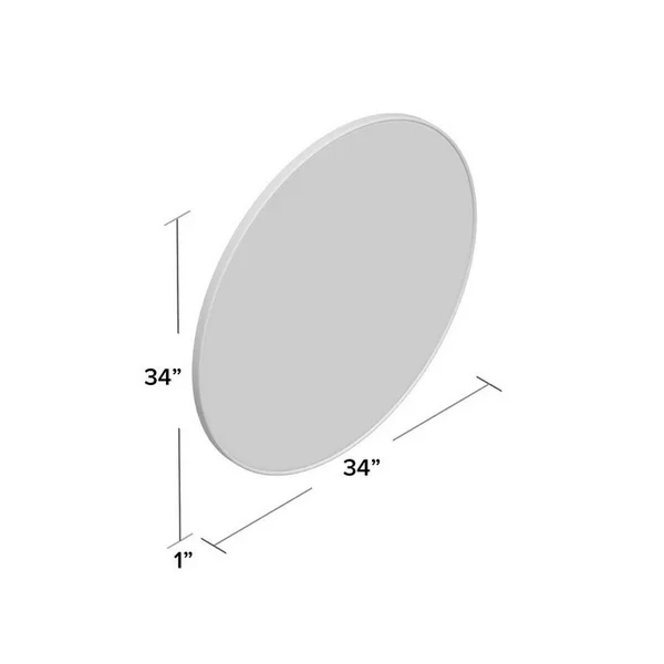 32 in. Round Aluminum Frame Shatterproof Accent Mirror - 32 x 32 - Black