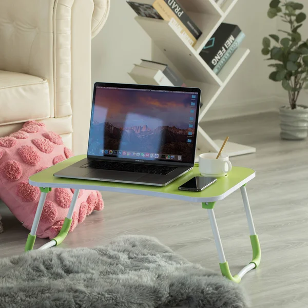Bed Tray Laptop Foldable Table, Kids Lap Desk Homework Table - Green