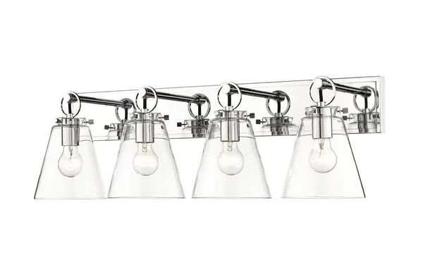 4 Light 31 inch Vanity Light in Chrome with Clear Glass 225395