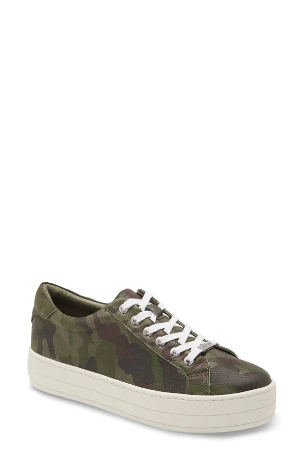 J/Slides Hippie Sneaker Green Camo Leather - Green 7 Medium