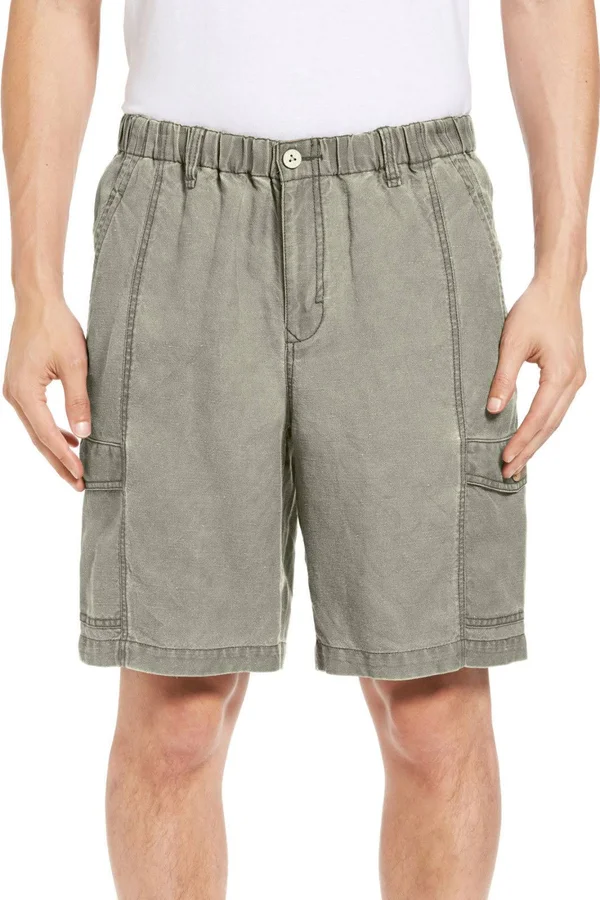 Tommy Bahama Linen The Dream Cargo Shorts, Mens, S, Lentil