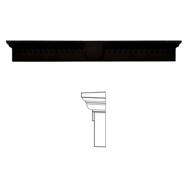 Builders Edge 9H in. Dentil Window Header with Keystone Black