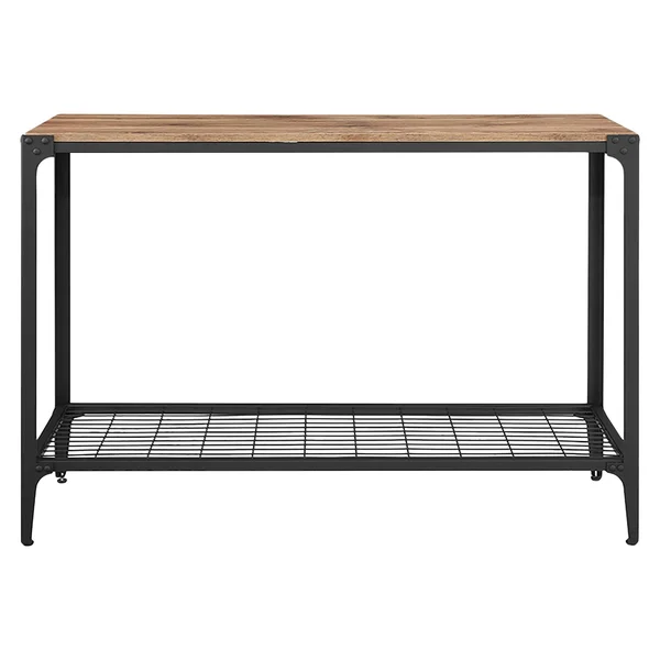 Angle Iron Rustic Wood Sofa Entry Table Barnwood Saracina Home