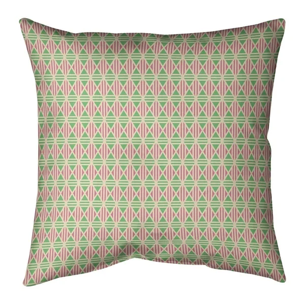 Porch & den Gilmore Lined Diamonds Throw Pillow - 16 x 16 - Yellow Green & Blue - Faux Suede