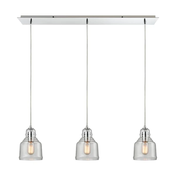 Elk Lighting 60065-3 Menlow Park 3 Light Pendant in Polished Chrome