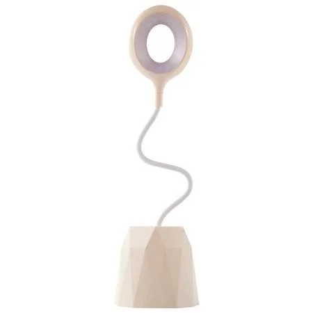 Daciye Creative LED Desk Night Light Dimmable USB Mobile Pen Holder Lamp (Beige), Size: 145*125*125mm