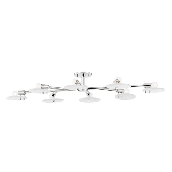 Mitzi H428808-PN Giselle 8 Light Semi Flush - Polished Nickel