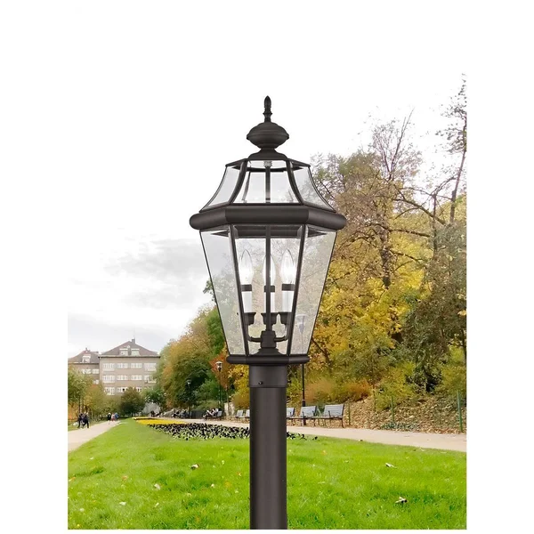 Livex Lighting Georgetown 3 Light Outdoor Post Lantern - Bronze 2364-07