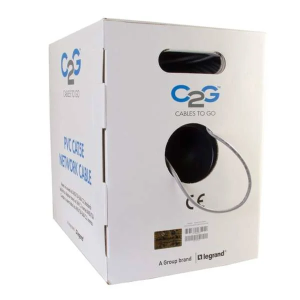 C2G 43400 1000ft Cat5e Bulk Unshielded UTP Network Cable with Stranded